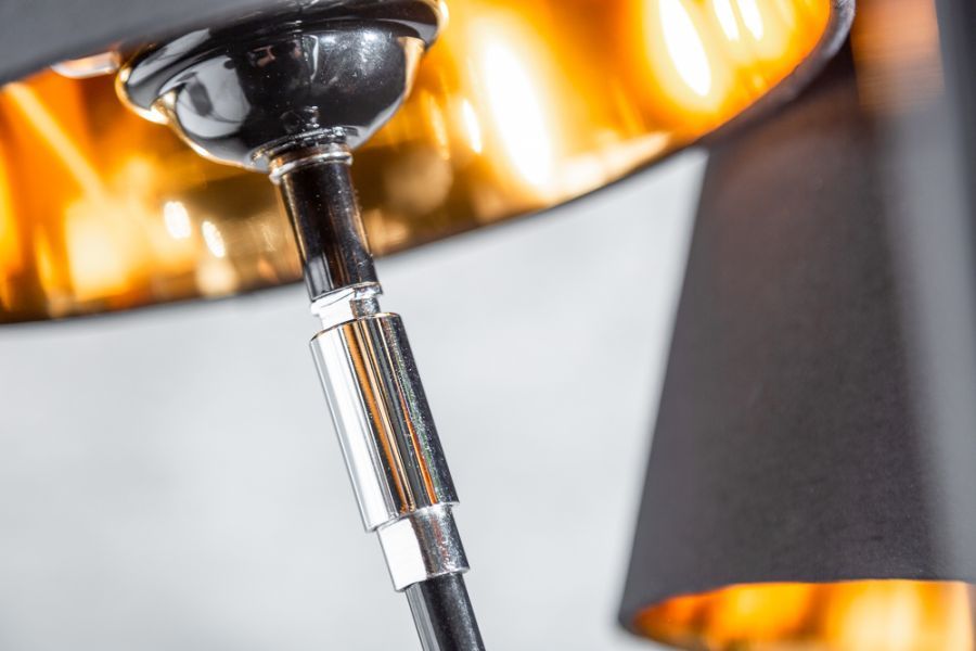 Lampa Levels podłogowa 176 cm czarno-złota  - Invicta Interior