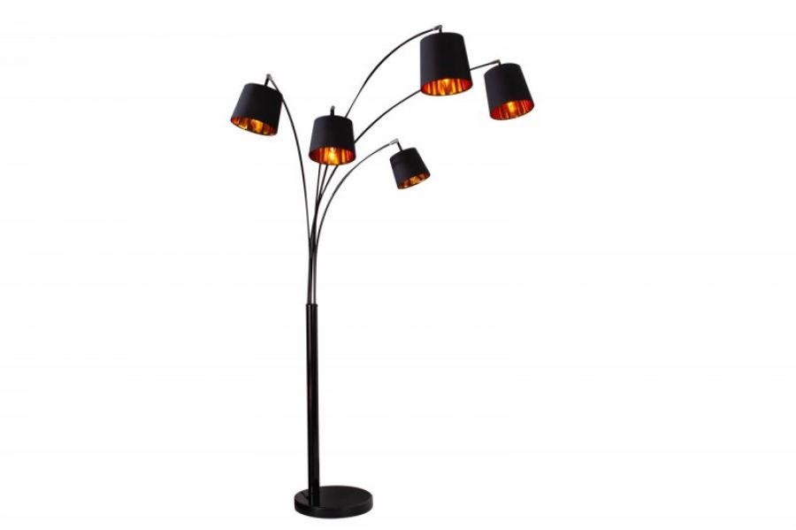 Lampa Levels podłogowa 205 cm czarno-złota - Invicta Interior