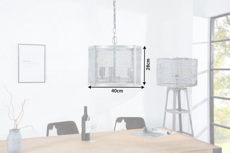 Lampa Loft szara sufitowa  - Invicta Interior