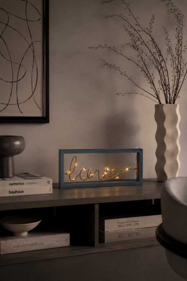 Lampa napis LED Love niebieska - Atmosphera
