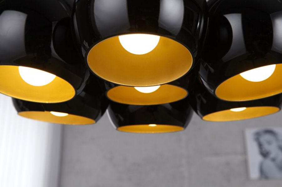 Lampa Perlota Pearls czarno-złota - Invicta Interior