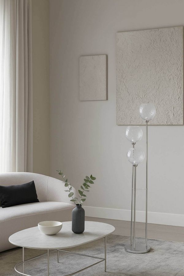 Lampa podłogowa 3-punktowa Luna Glass - Item International