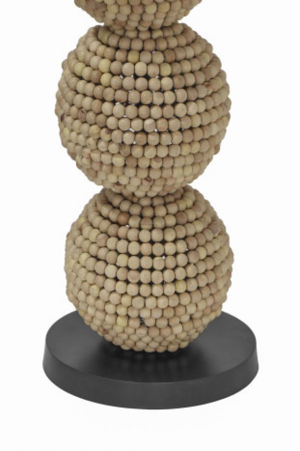 Lampa podłogowa Bali Beads z drewnianych pereł - Item International