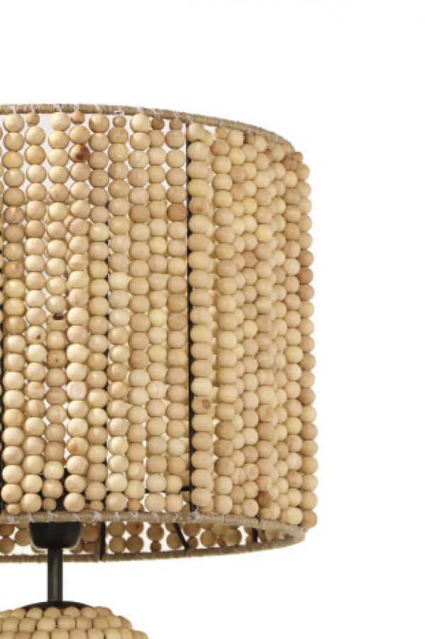Lampa podłogowa Bali Beads z drewnianych pereł - Item International