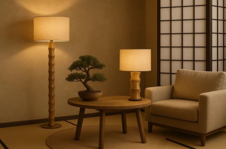 Lampa podłogowa Bamboo natural  - Item International
