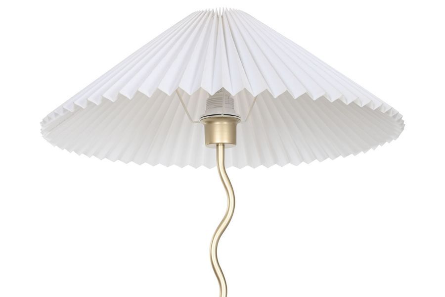 Lampa podłogowa biała z plisowanym kloszem - Item International