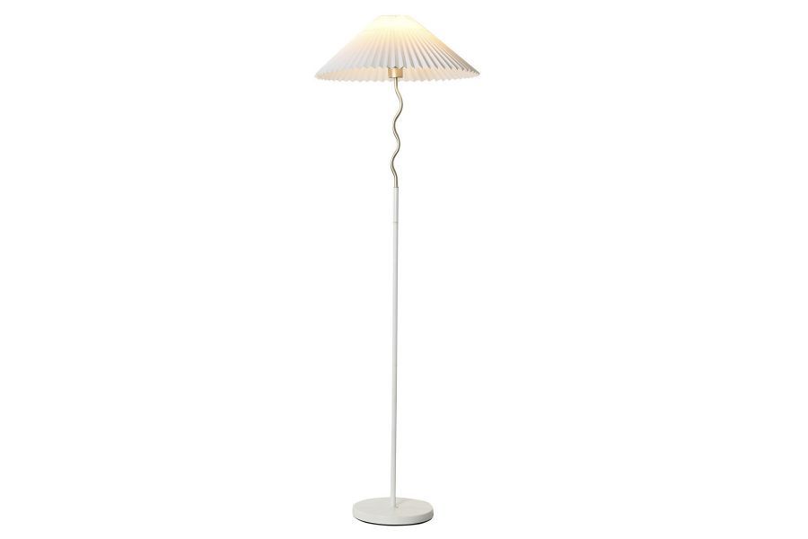 Lampa podłogowa biała z plisowanym kloszem - Item International
