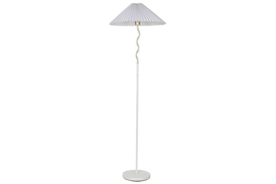 Lampa podłogowa biała z plisowanym kloszem - Item International