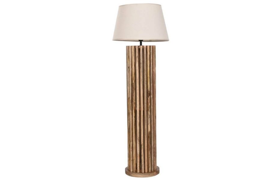 Lampa podłogowa drewniana z lamelami 102 cm