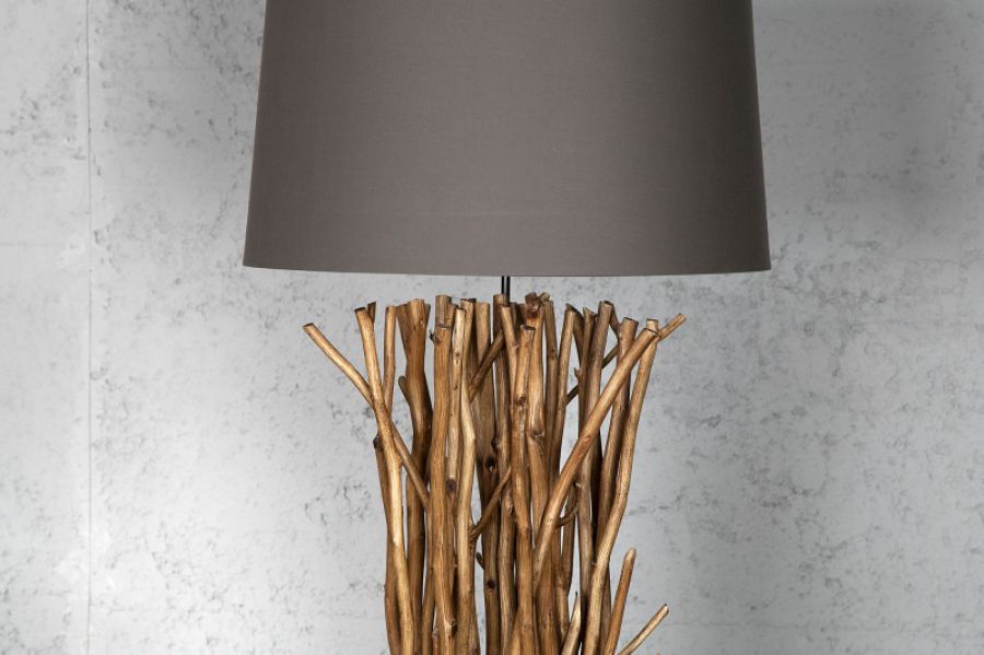 Lampa podłogowa Euphoria szara & brązowa - Invicta Interior