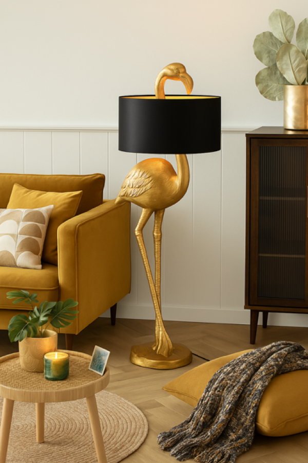 Lampa podłogowa Flaming złota - J-Line