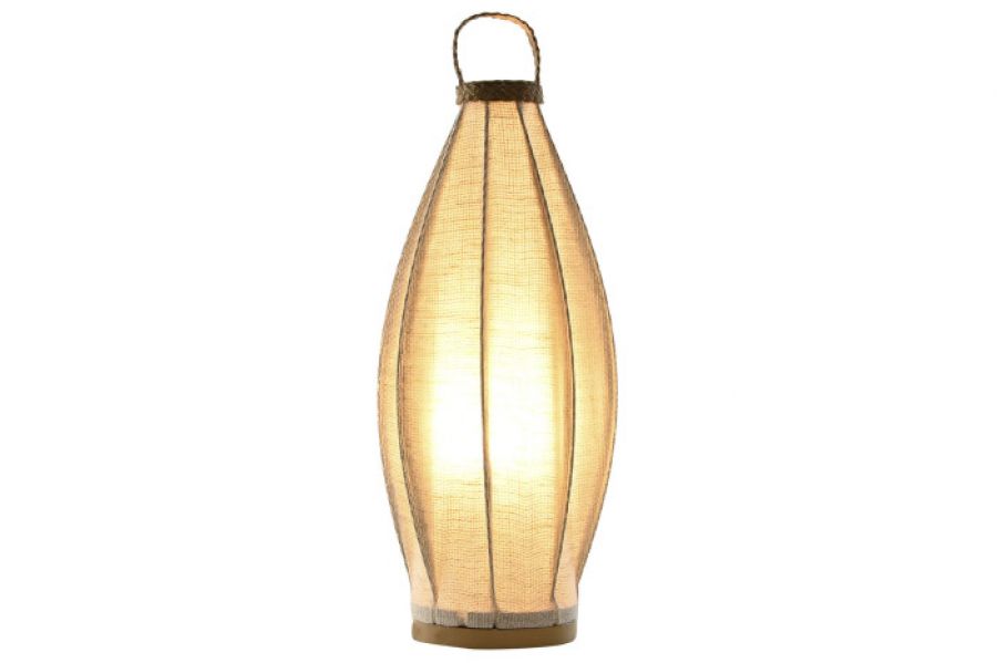 Lampa podłogowa Latarnia Boho 60 cm z lnu - Item International