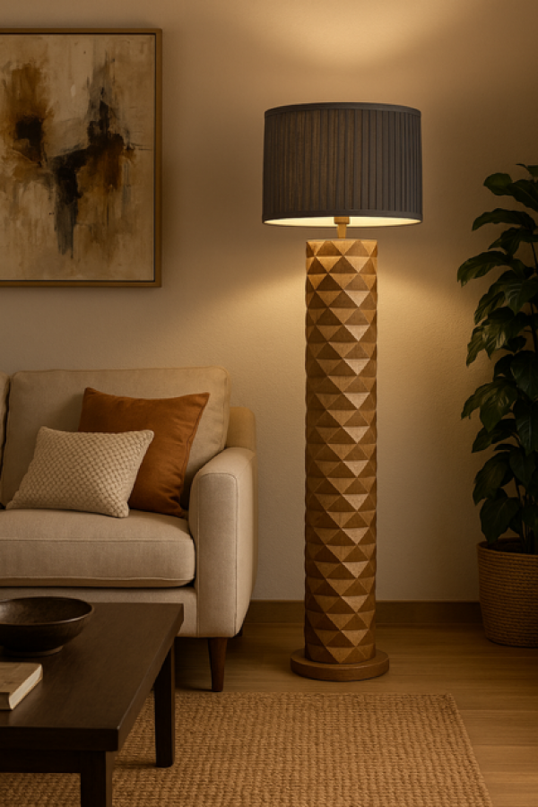 Lampa podłogowa Monarch z drewna mango - Item International