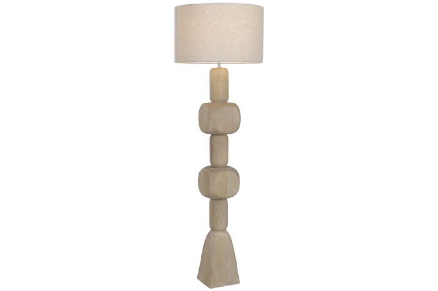 Lampa podłogowa Pueblo light z drewna mango