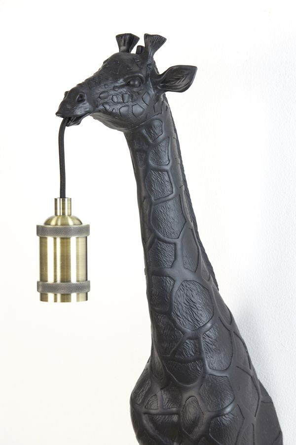 Lampa podłogowa ścienna Żyrafa 191 cm czarna