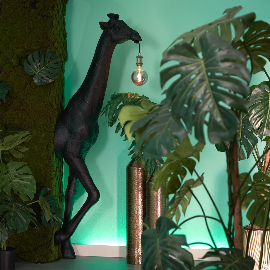 Lampa podłogowa ścienna Żyrafa 191 cm czarna