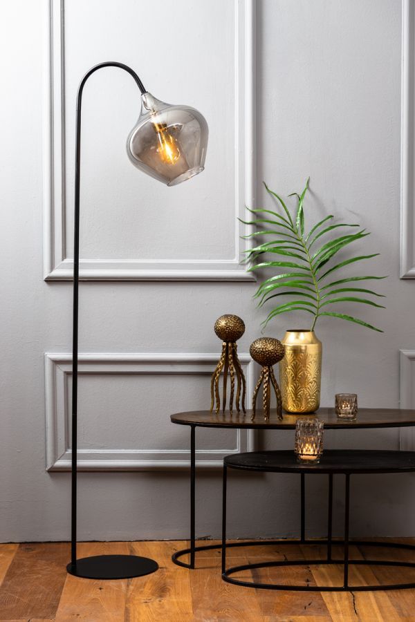Lampa podłogowa Slender czarna smoked - Light & Living