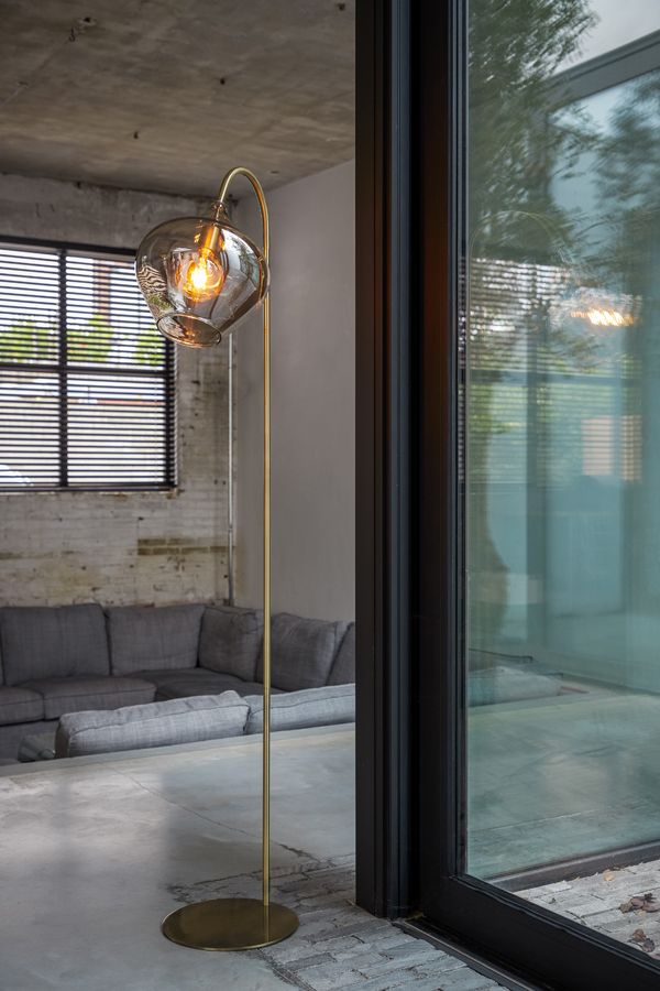 Lampa podłogowa Slender złota smoked - Light & Living