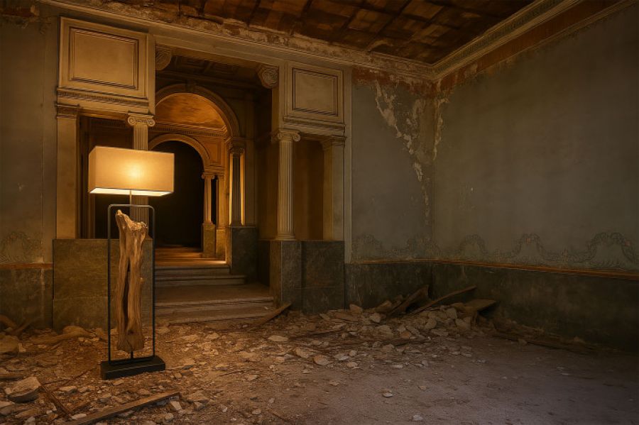 Lampa podłogowa Woodland drewniana 192 cm - Item International