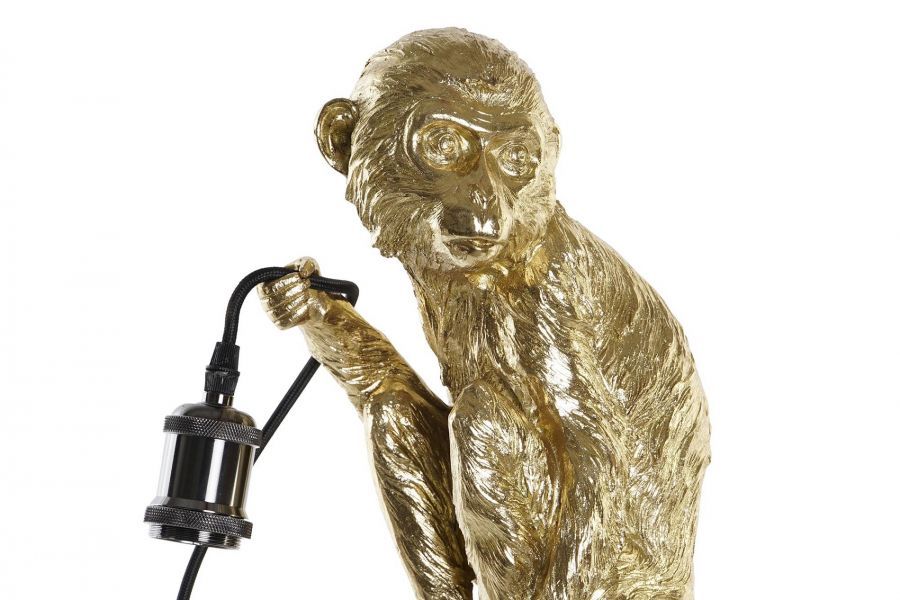 Lampa podłogowa z małpką złota