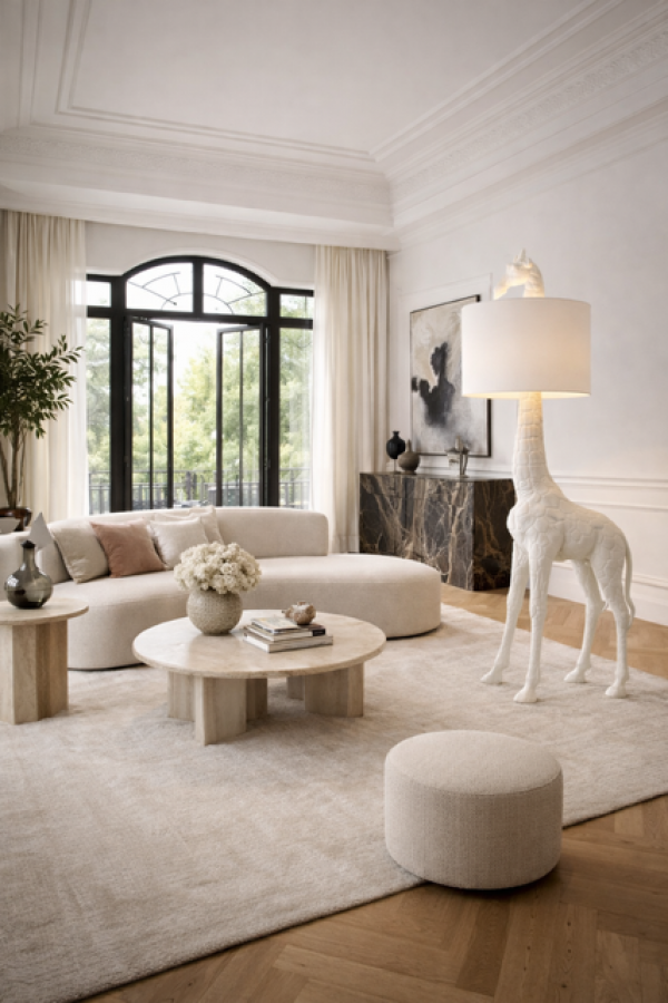 Lampa podłogowa Żyrafa biała 180 cm - J-Line