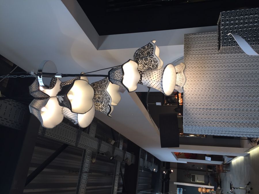 Lampa Saloon Ornament czarno-biała 9-lite  - Kare Design