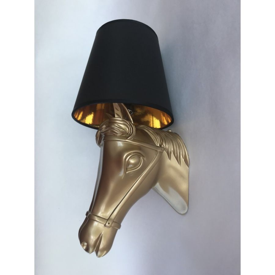 Lampa ścienna Kinkiet Horse złota