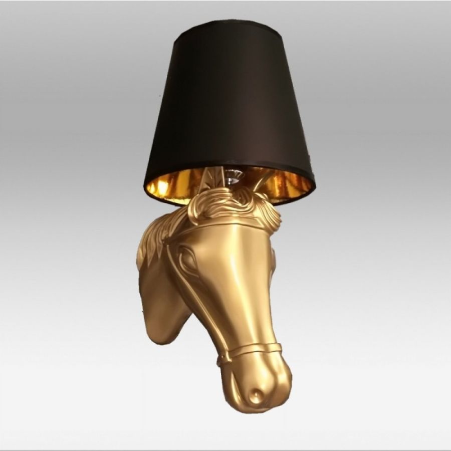 Lampa ścienna Kinkiet Horse złota