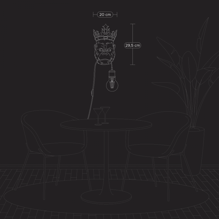 Lampa ścienna kinkiet King Kong złota - Werner Voss