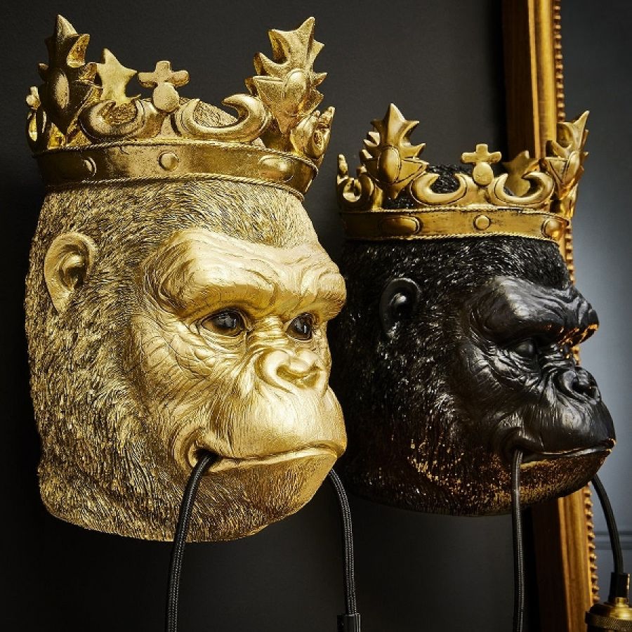 Lampa ścienna kinkiet King Kong złota