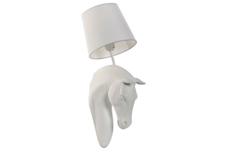Lampa ścienna kinkiet Koń biały vintage - Item International