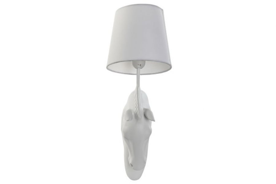 Lampa ścienna kinkiet Koń biały vintage - Item International