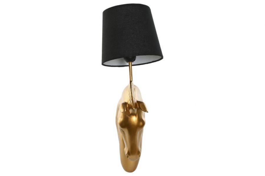 Lampa ścienna kinkiet Koń złoty vintage  - Item International