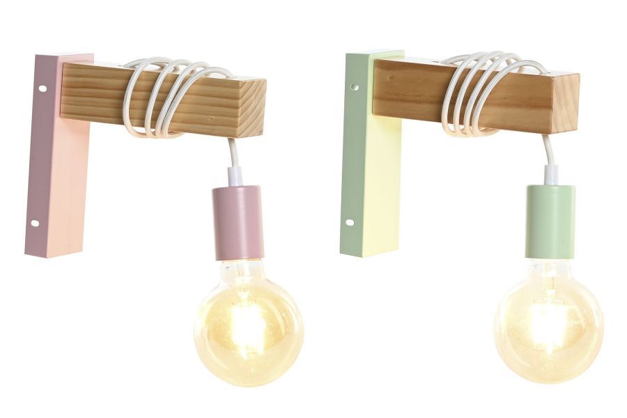 Lampa ścienna kinkiet pastelowy różowy zielony - Item International