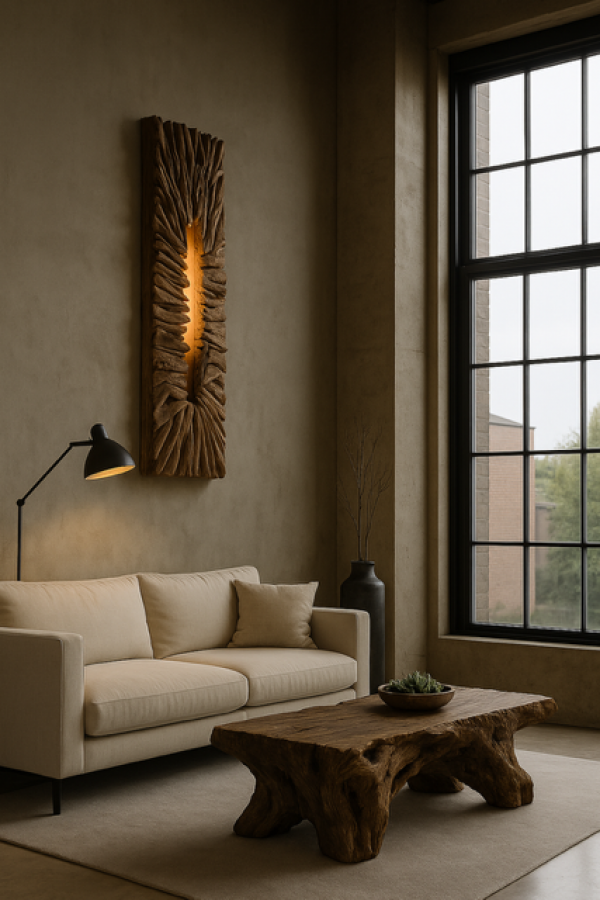 Lampa ścienna Kinkiet Woodland drewniany 130 cm - Item International