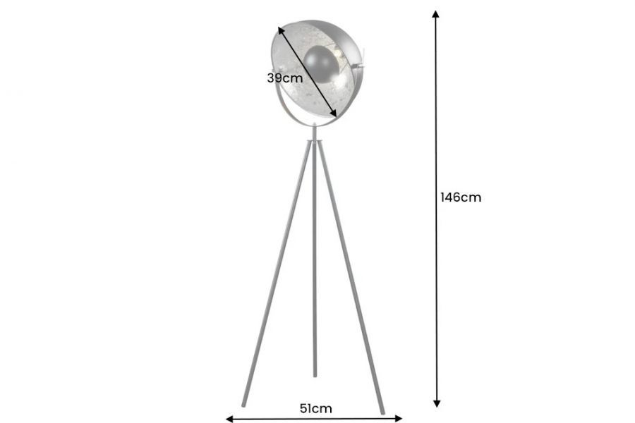 Lampa Spot Studio 140 cm czarna & srebrna   - Invicta Interior