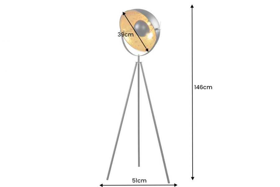 Lampa Spot Studio 140 cm czarna & złota - Invicta Interior