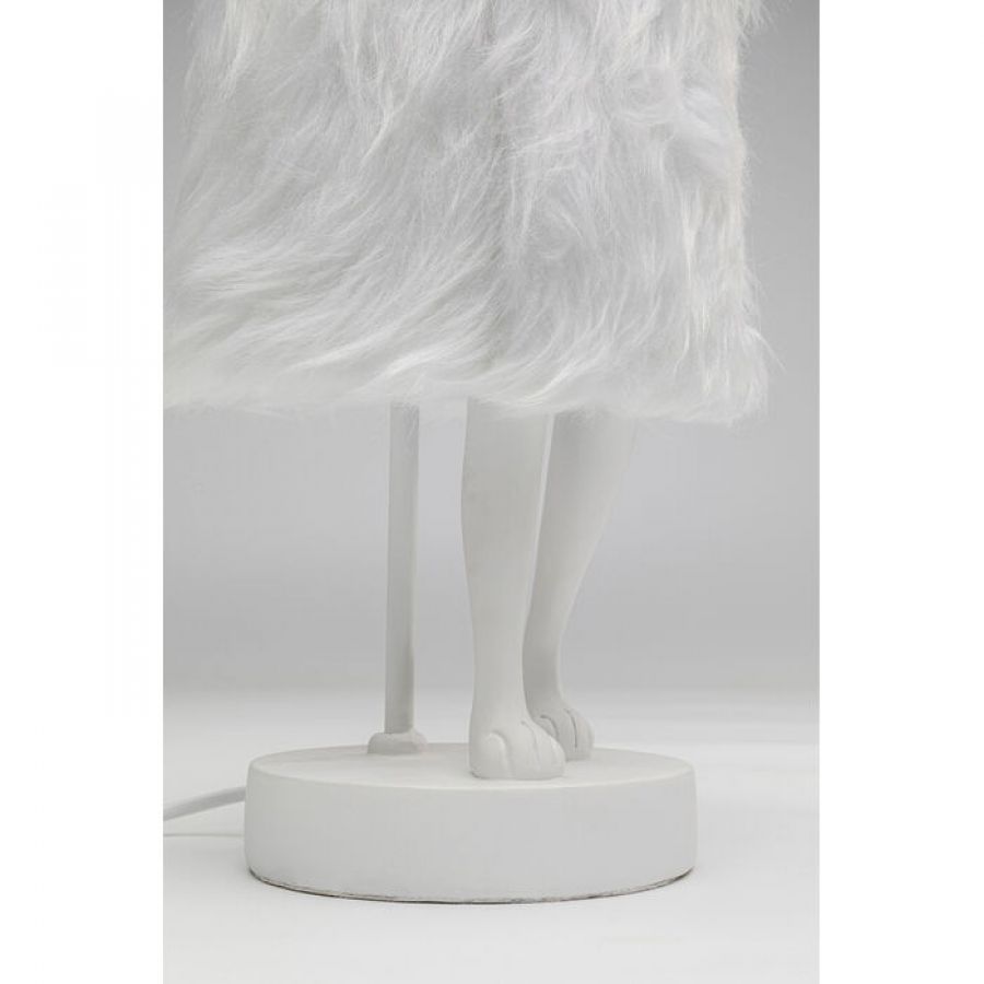 Lampa stołowa Animal Rabbit biała futerkowa 50 cm - Kare Design
