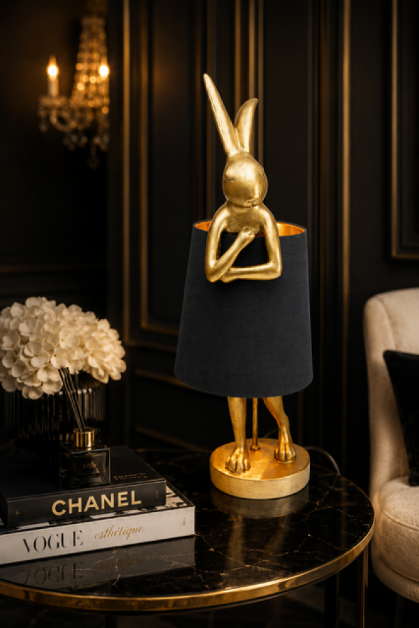 Lampa stołowa Animal Rabbit czarna 68cm - Kare Design