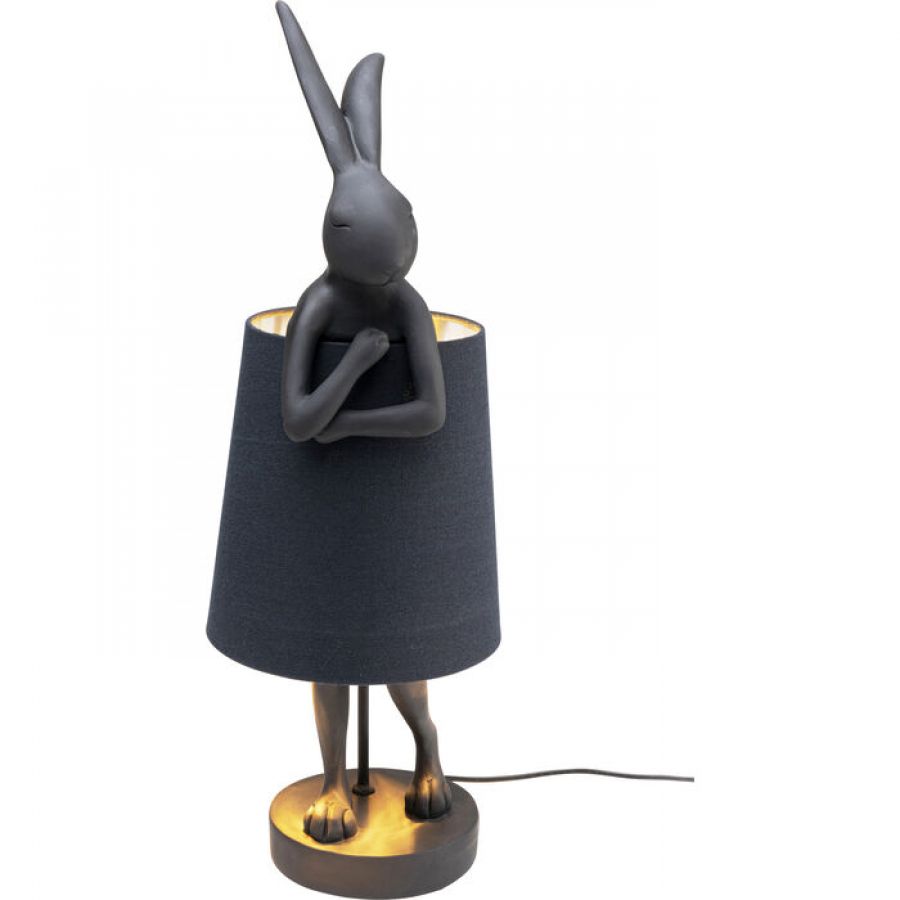 Lampa stołowa Animal Rabbit czarna matowa 68cm - Kare Design