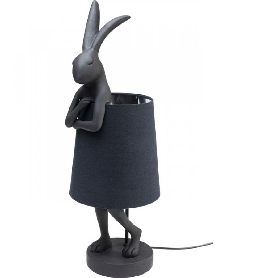 Lampa stołowa Animal Rabbit czarna matowa 68cm - Kare Design