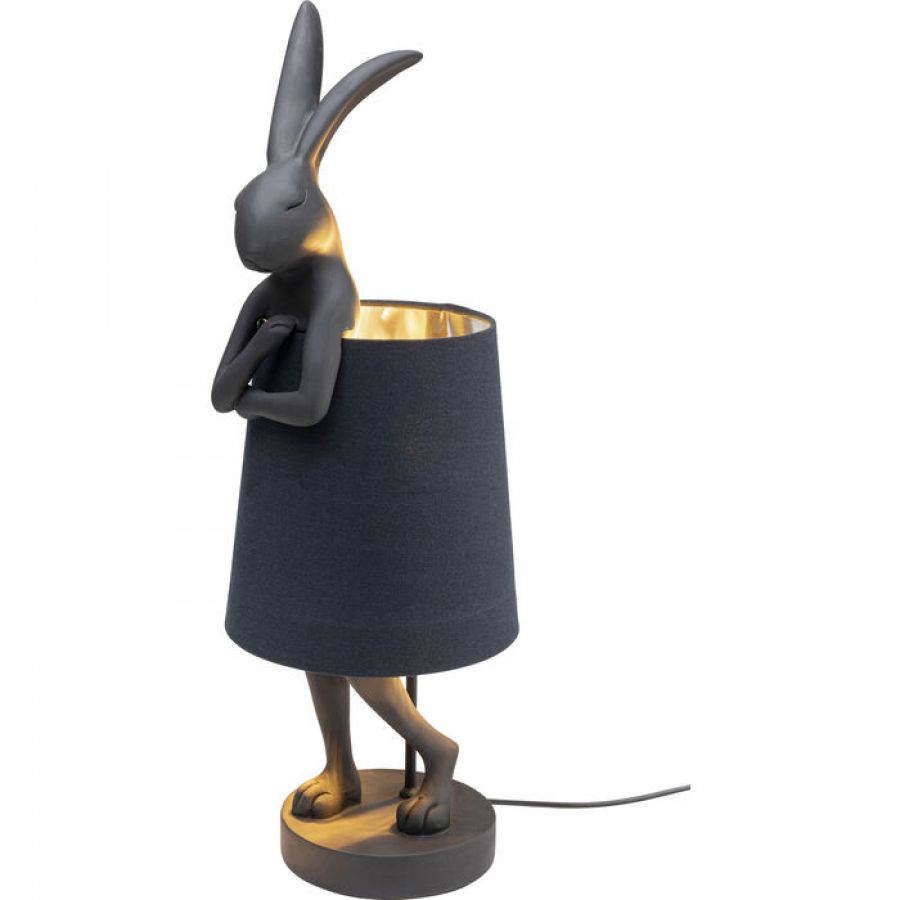 Lampa stołowa Animal Rabbit czarna matowa 68cm - Kare Design