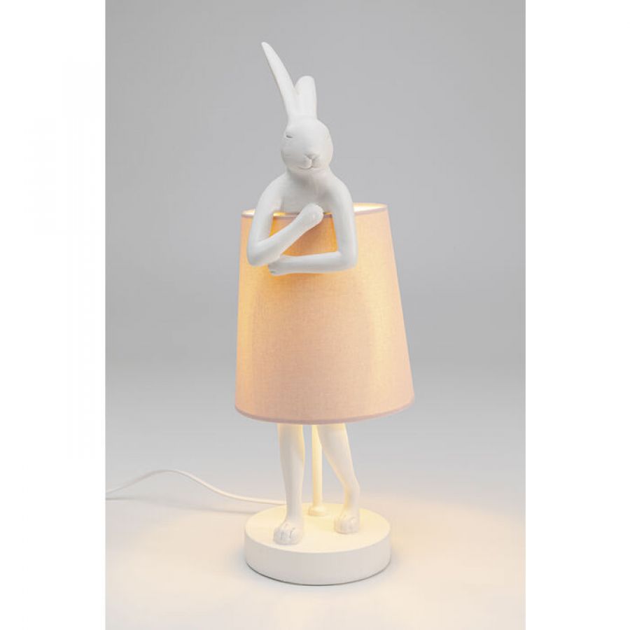 Lampa stołowa Animal Rabbit różowa 50cm - Kare Design