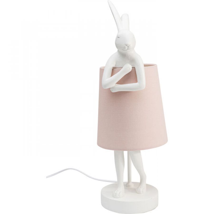 Lampa stołowa Animal Rabbit różowa 50cm - Kare Design