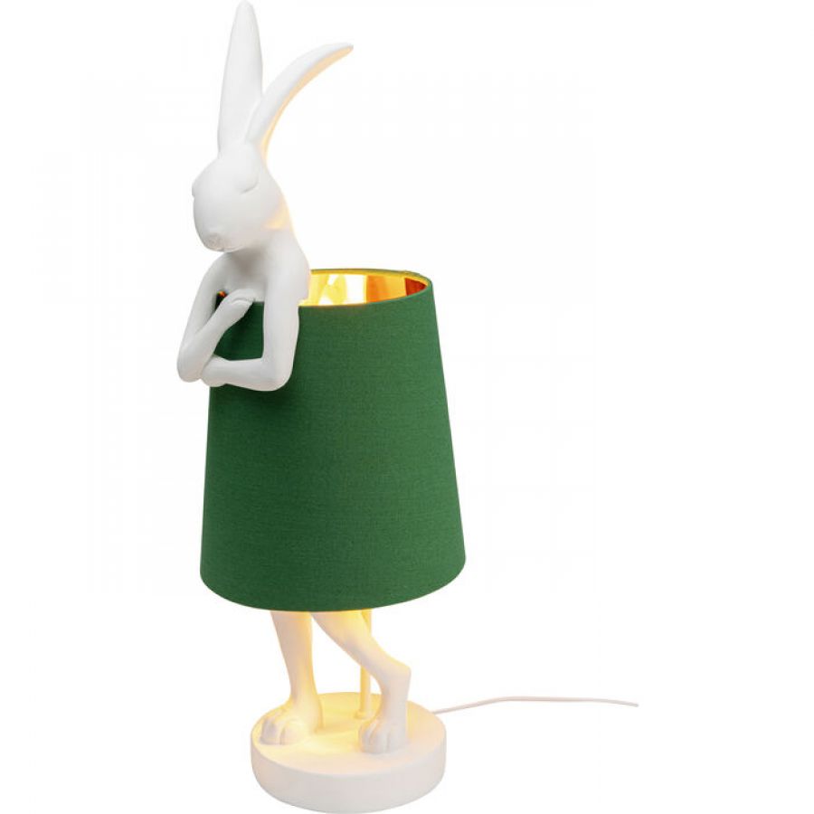 Lampa stołowa Animal Rabbit zielona 68cm - Kare Design