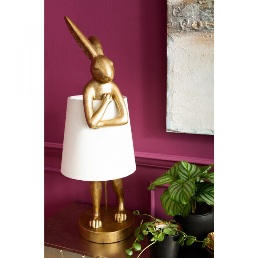 Lampa stołowa Animal Rabbit złota 88cm - Kare Design