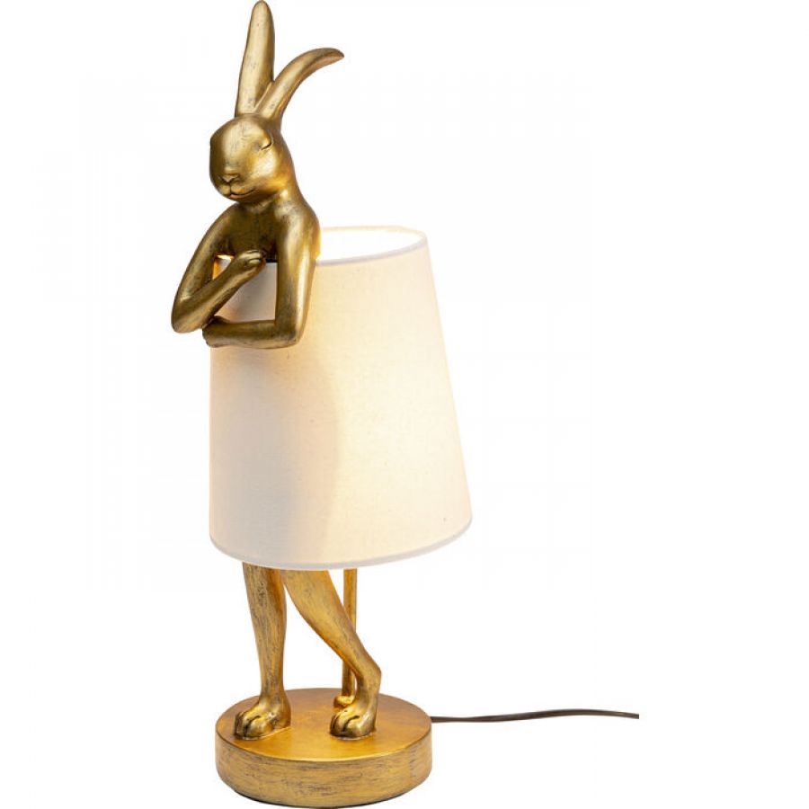 Lampa stołowa Animal Rabbit złoto biała 50cm - Kare Design