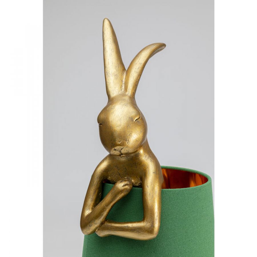 Lampa stołowa Animal Rabbit złoto zielona 68cm - Kare Design