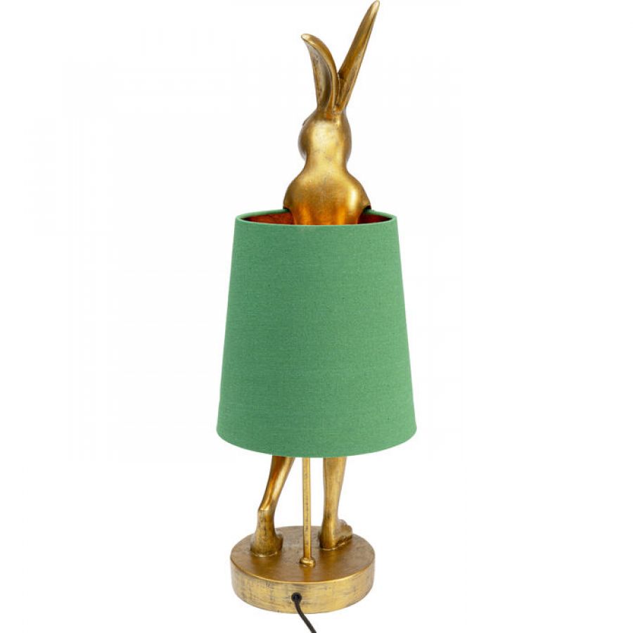 Lampa stołowa Animal Rabbit złoto zielona 68cm - Kare Design