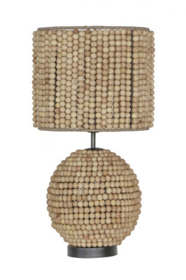 Lampa stołowa Bali Beads z drewnianych pereł - Item International